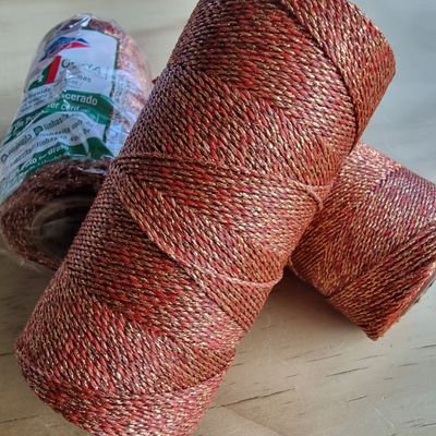 Cor #COBRE Metallic Copper MIX 1mm Waxed Linhasita Thread 170m Spool