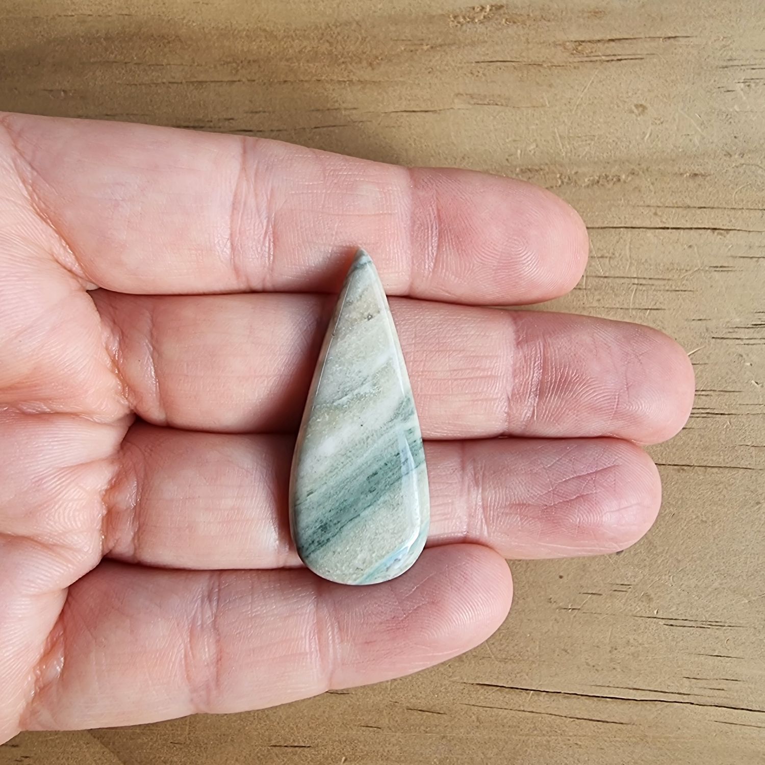 Green Agate Cabochon / Pendant for jewelry making or diy craft projects 4.9gr