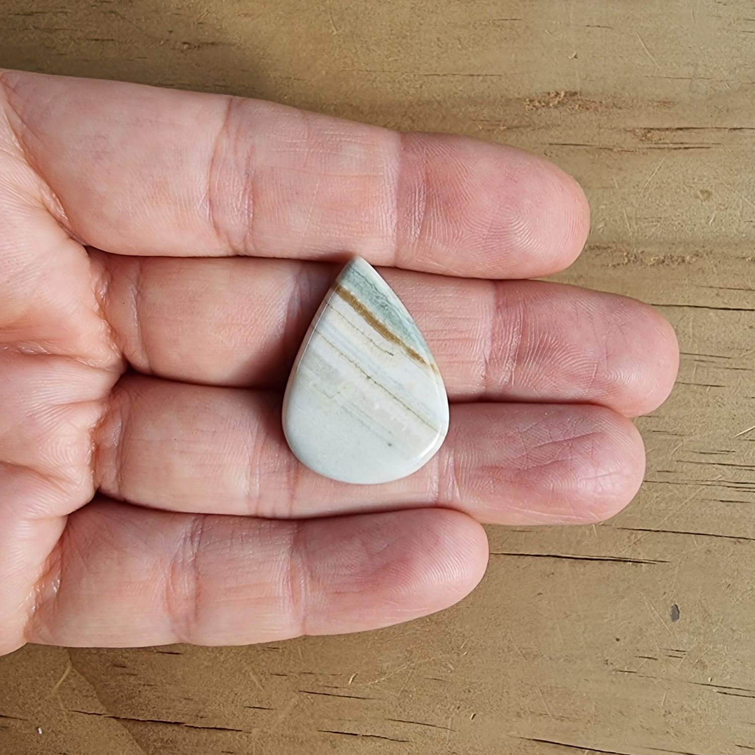 Green Agate Cabochon / Pendant for jewelry making or diy craft projects 3.9gr