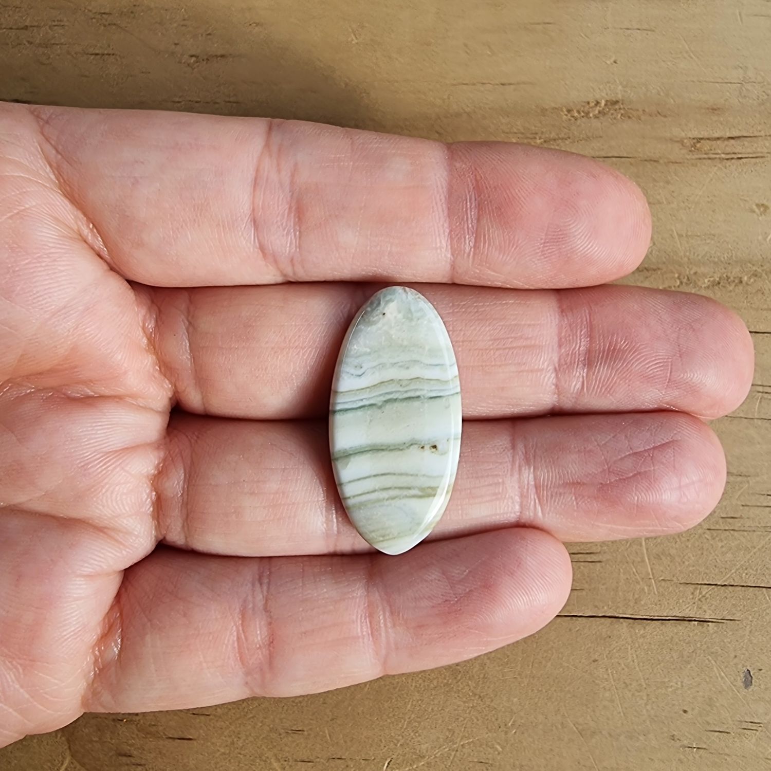 Green Agate Cabochon / Pendant for jewelry making or diy craft projects 3.4gr