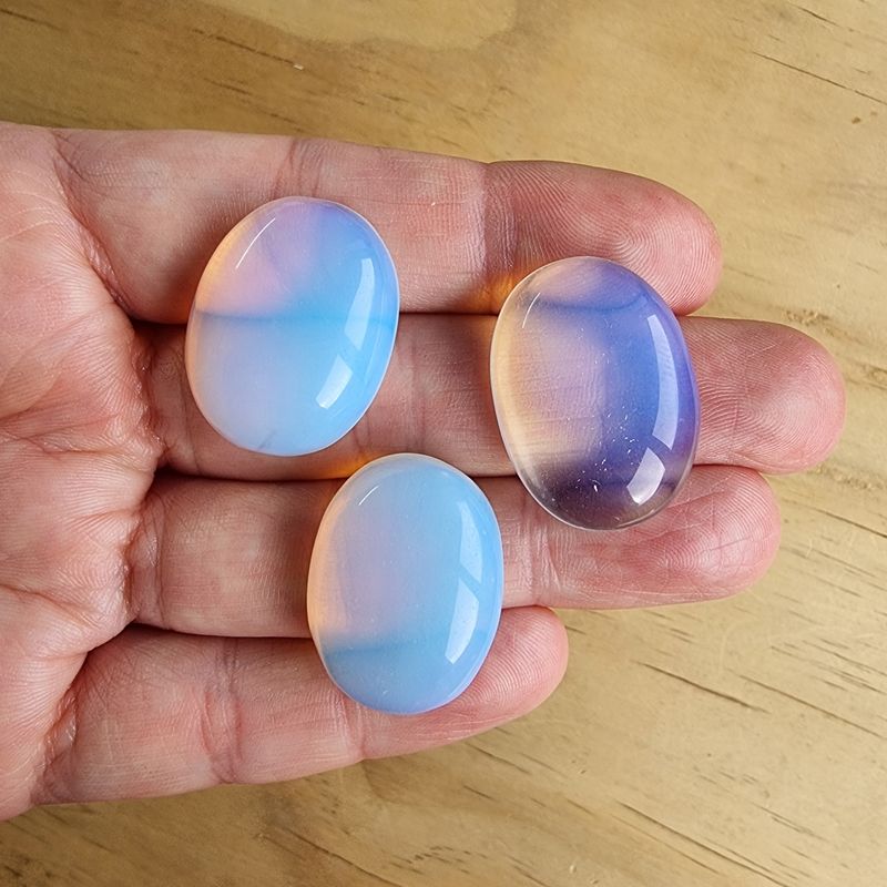 3 x Opalite Cabochon Lot / Pendant Lot for jewelry making or diy craft projects 23.7gr