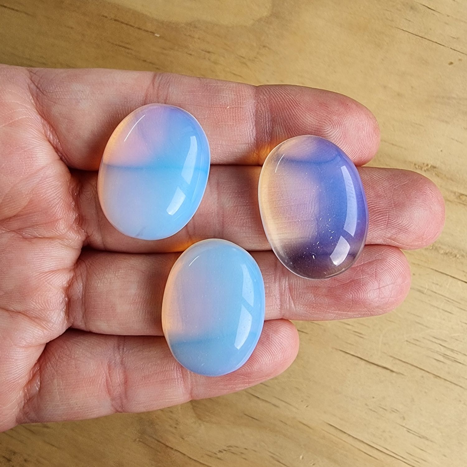 3 x Opalite Cabochon Lot / Pendant Lot for jewelry making or diy craft projects 23.7gr