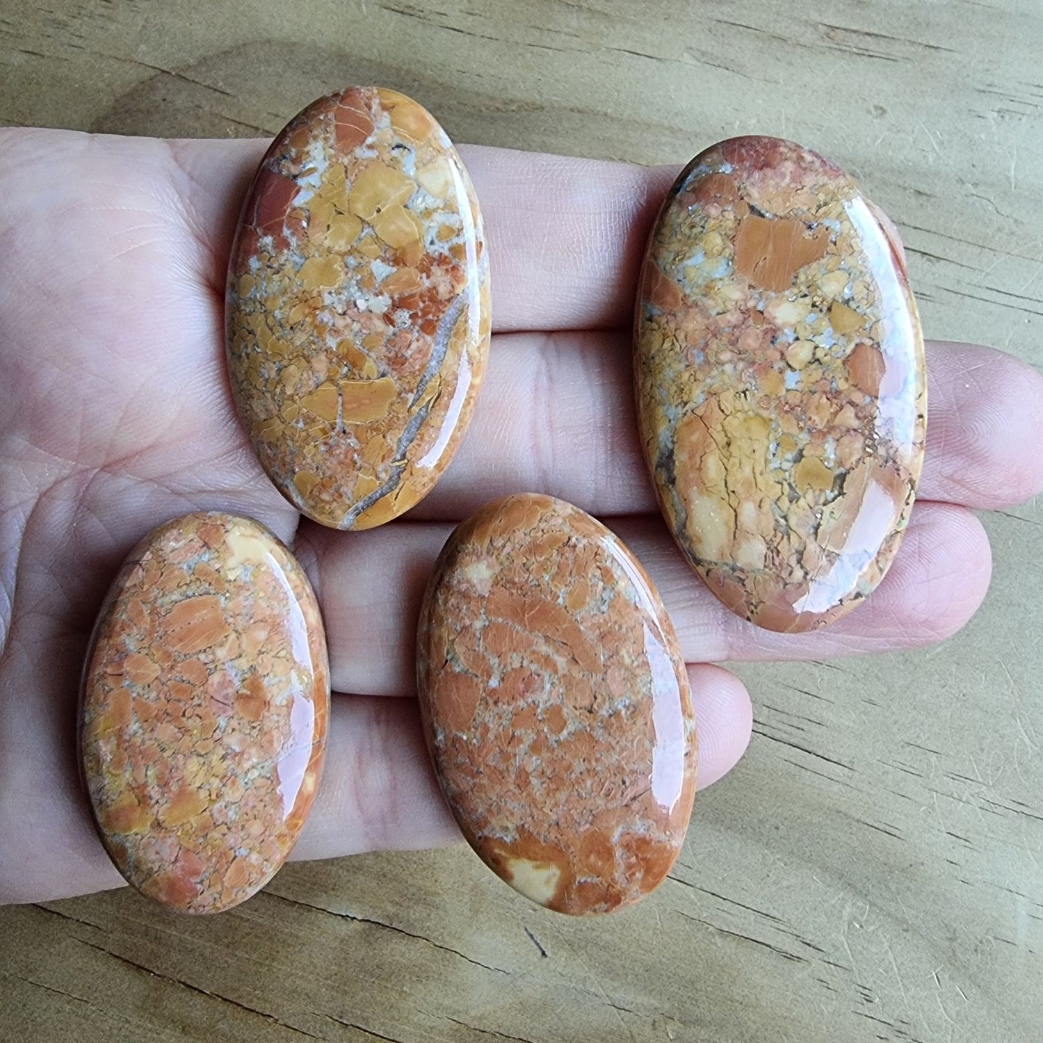 4 x Malingano Jasper Cabochon Lot / Pendant Lot for jewelry making or diy craft projects 52.4gr