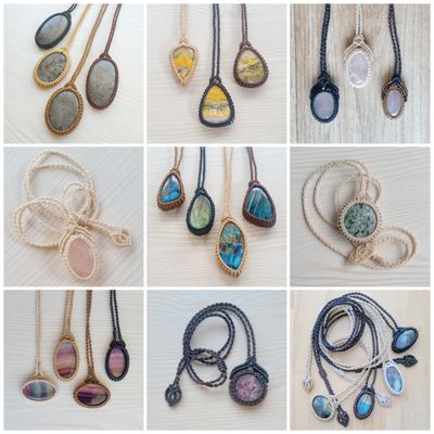 Custom made micromacrame necklace with chosen crystal, handcrafted and beautifully wrapped with intention and care.