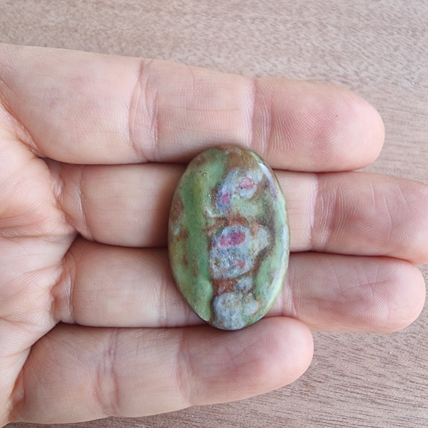 Ruby Fuschite Cabochon / Pendant for jewelry making or diy craft projects 8.8gr