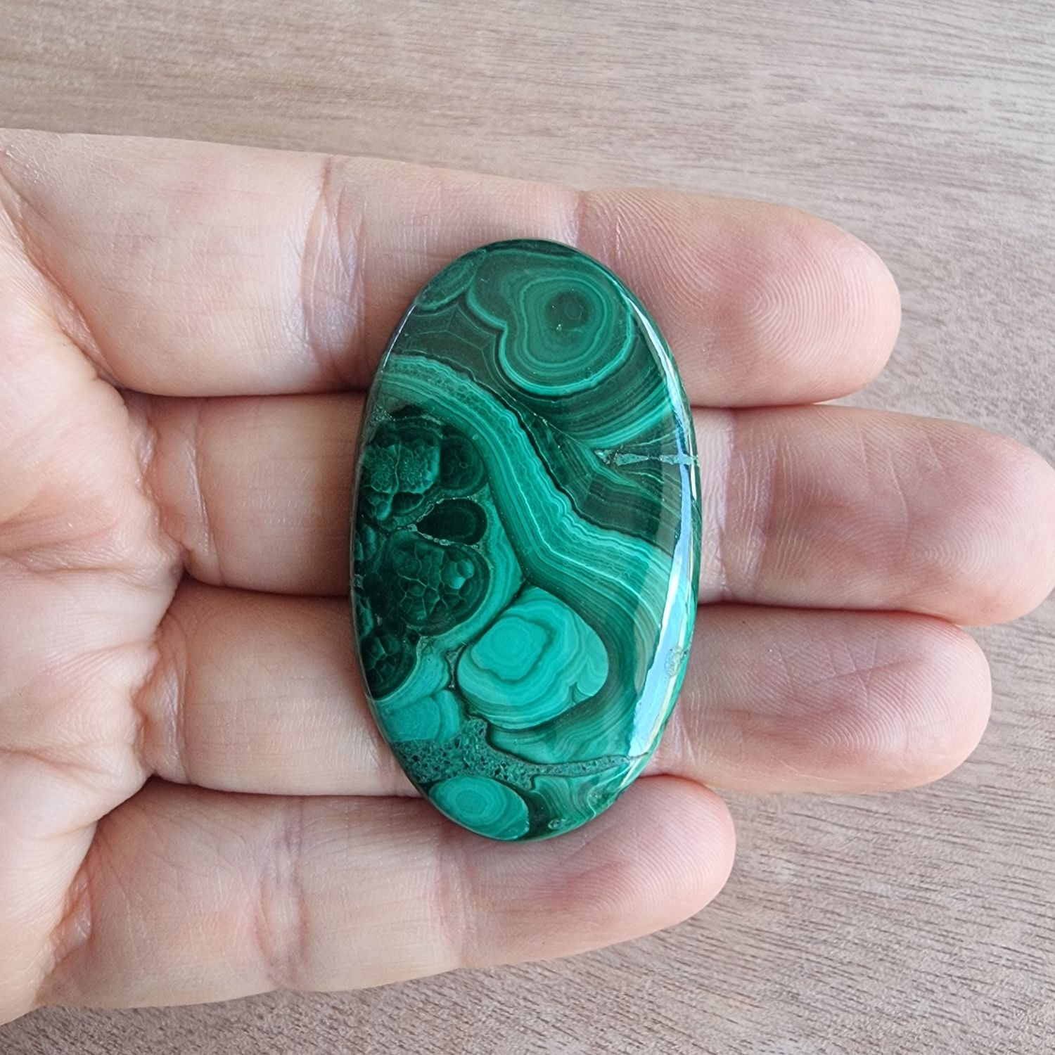 Malachite Cabochon / Pendant for jewelry making or diy craft projects 21.1gr