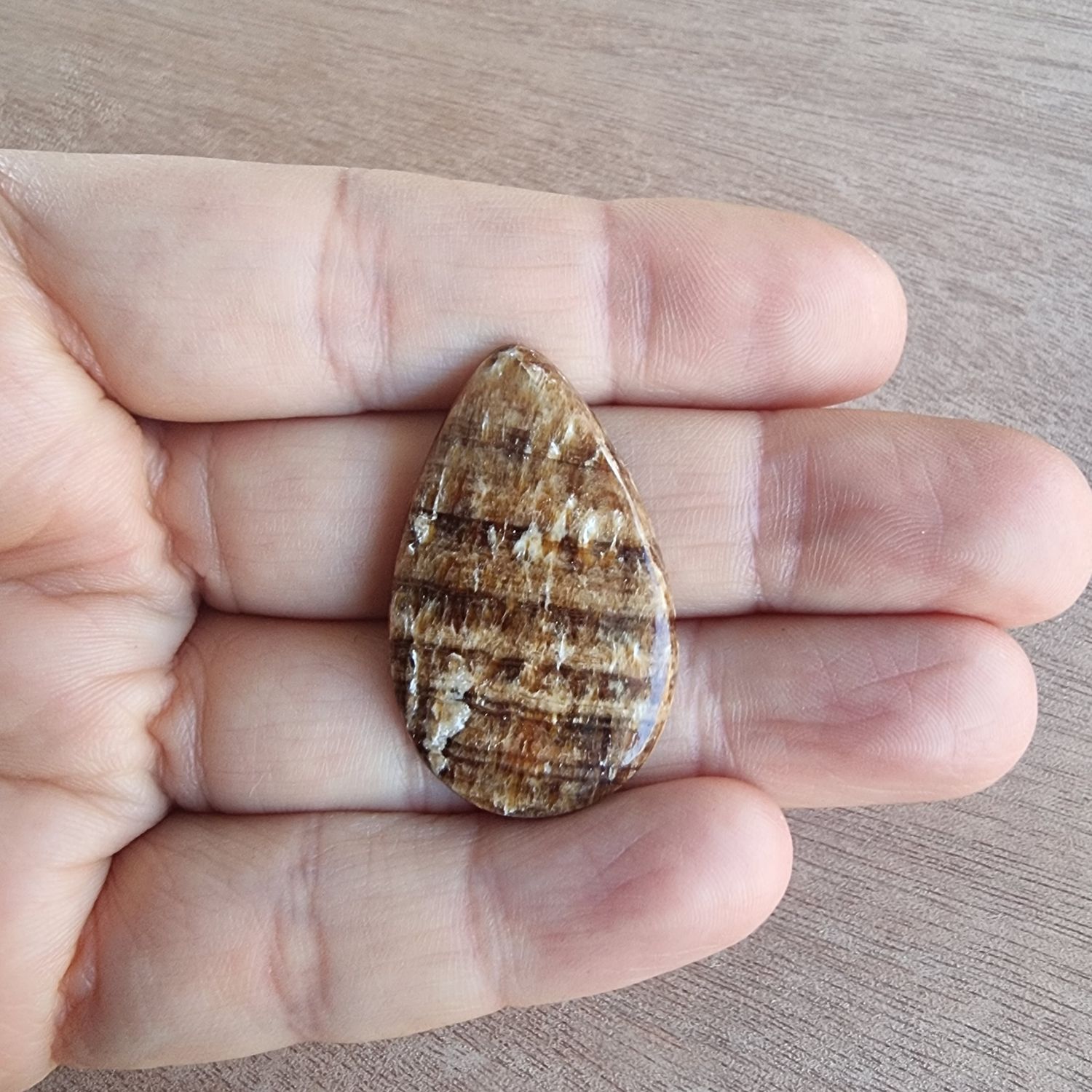 Brown Aragonite Cabochon / Pendant for jewelry making or diy craft projects 5.8gr