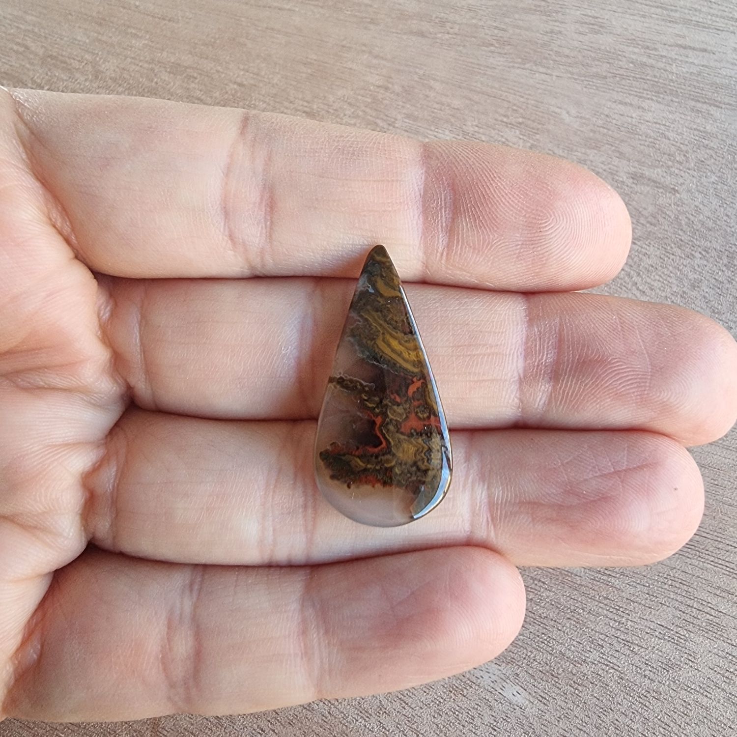 Morrocan Seam Agate Cabochon / Pendant for jewelry making or diy craft projects 3.2gr