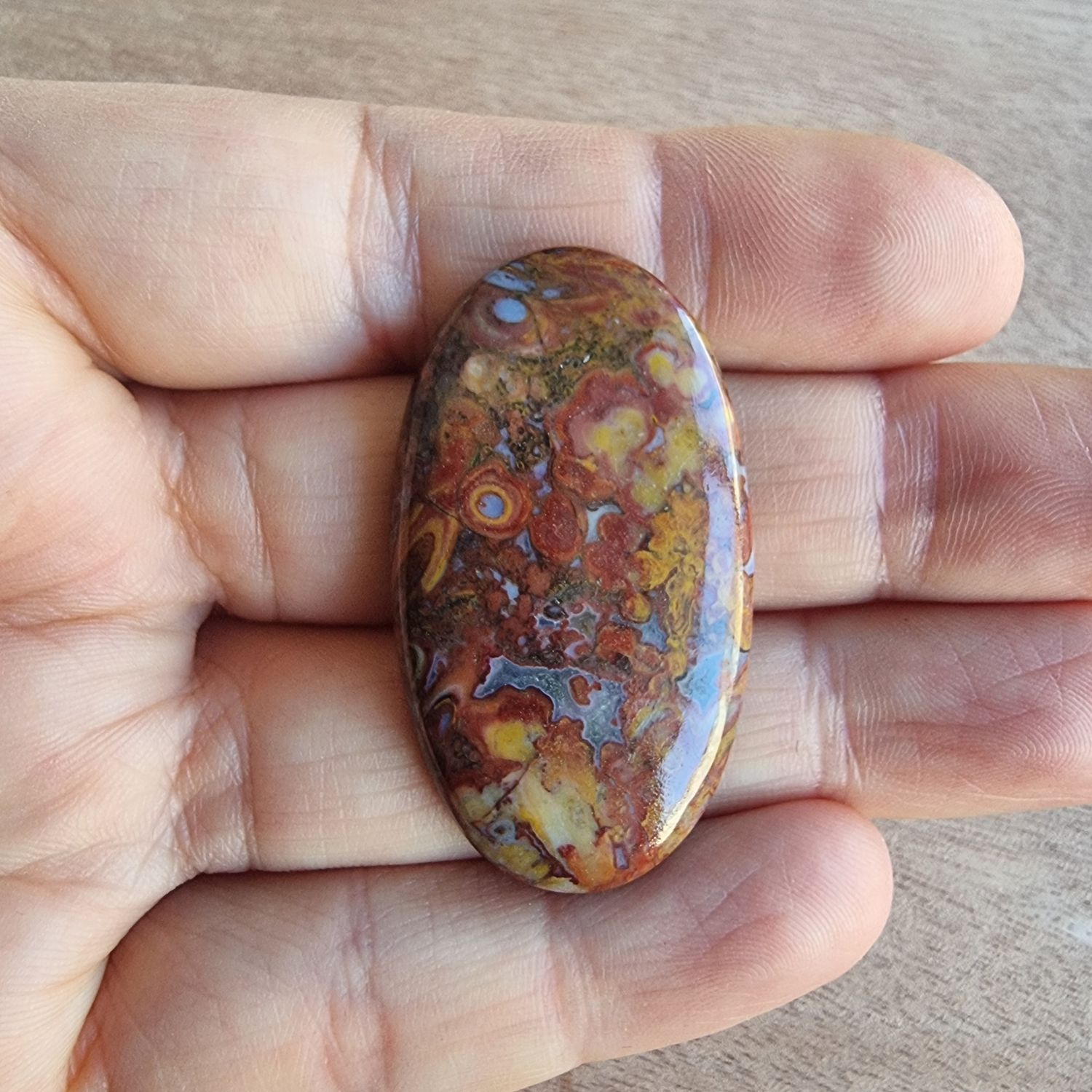 Morrocan Seam Agate Cabochon / Pendant for jewelry making or diy craft projects 11.4gr