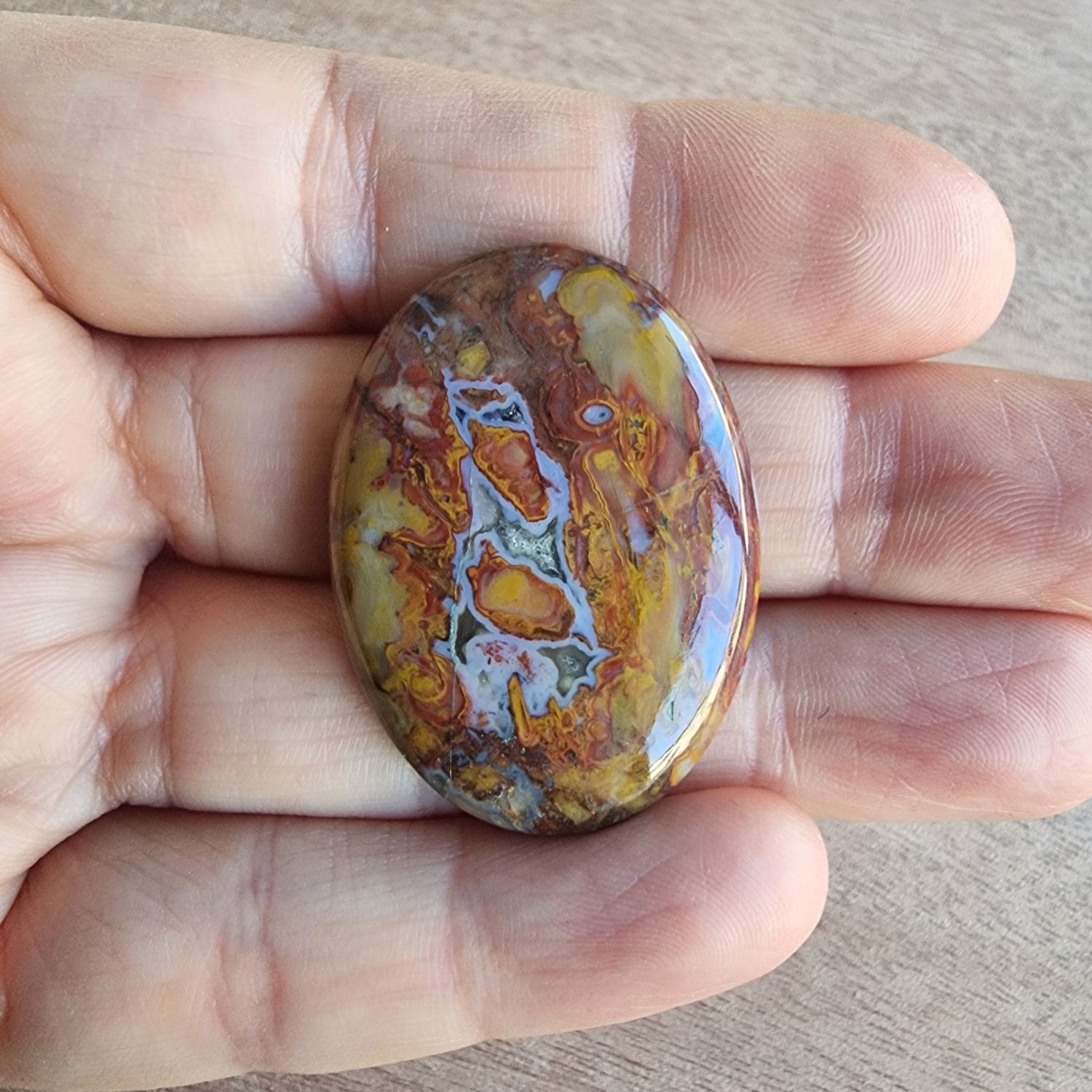 Morrocan Seam Agate Cabochon / Pendant for jewelry making or diy craft projects 11.5gr