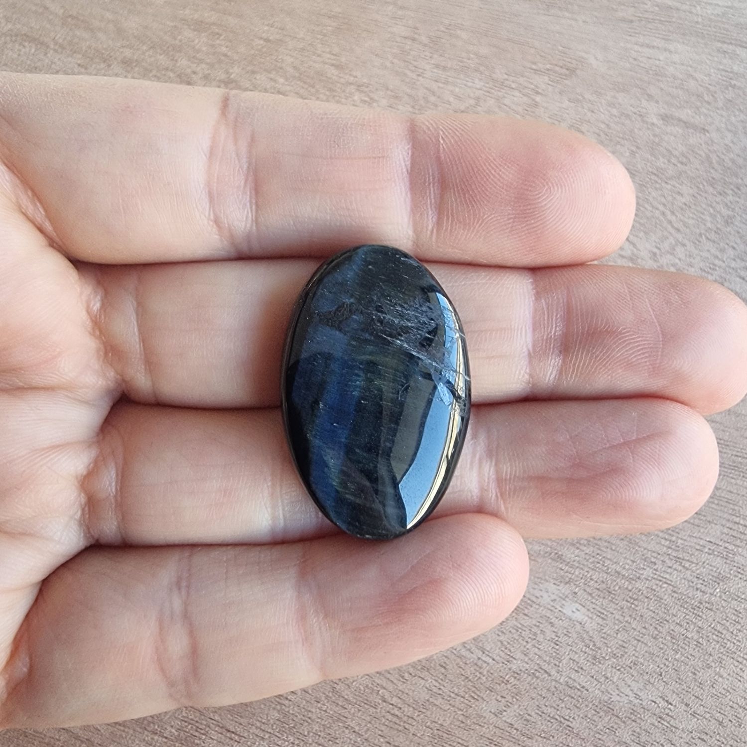 Blue Tiger Eye Cabochon / Pendant for jewelry making or diy craft projects 9.1gr