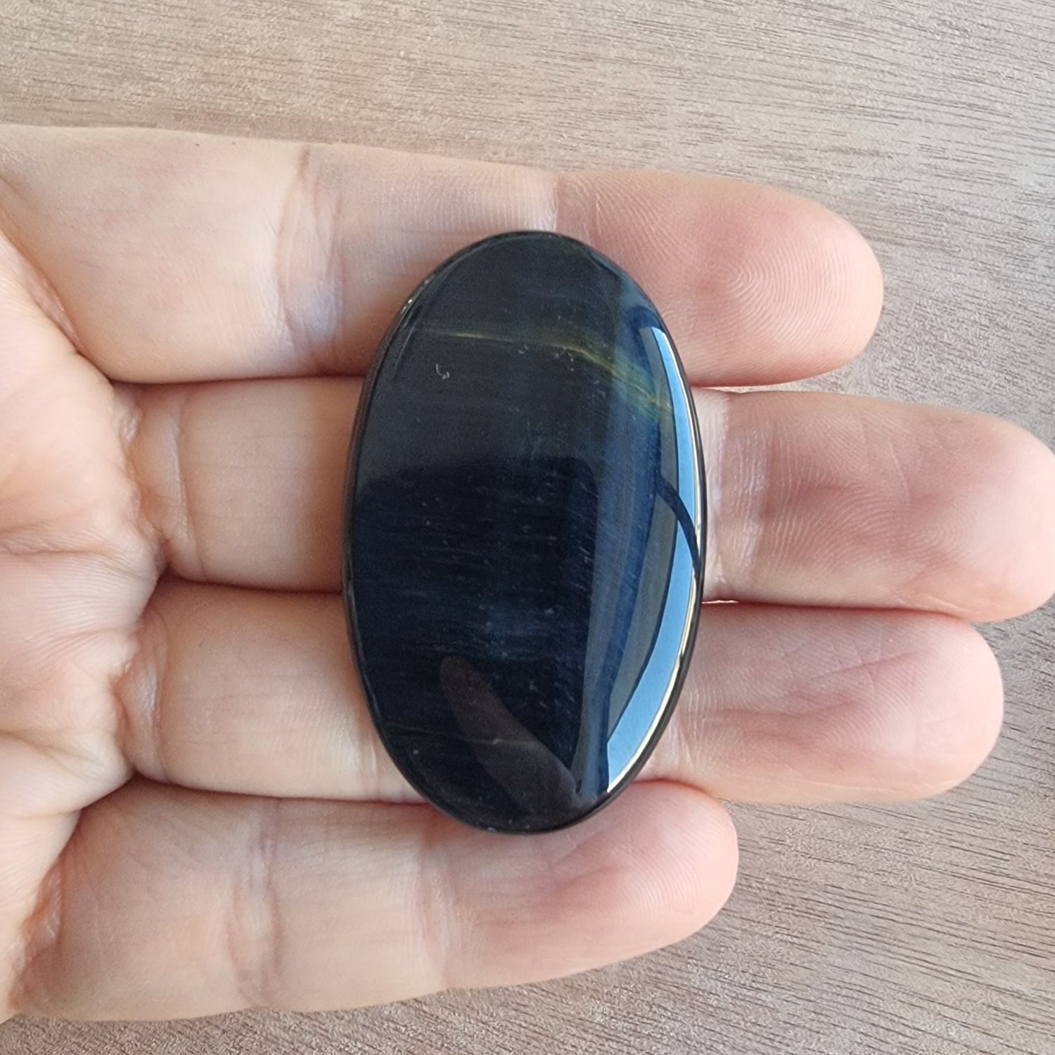 Blue Tiger Eye Cabochon / Pendant for jewelry making or diy craft projects 16.2gr