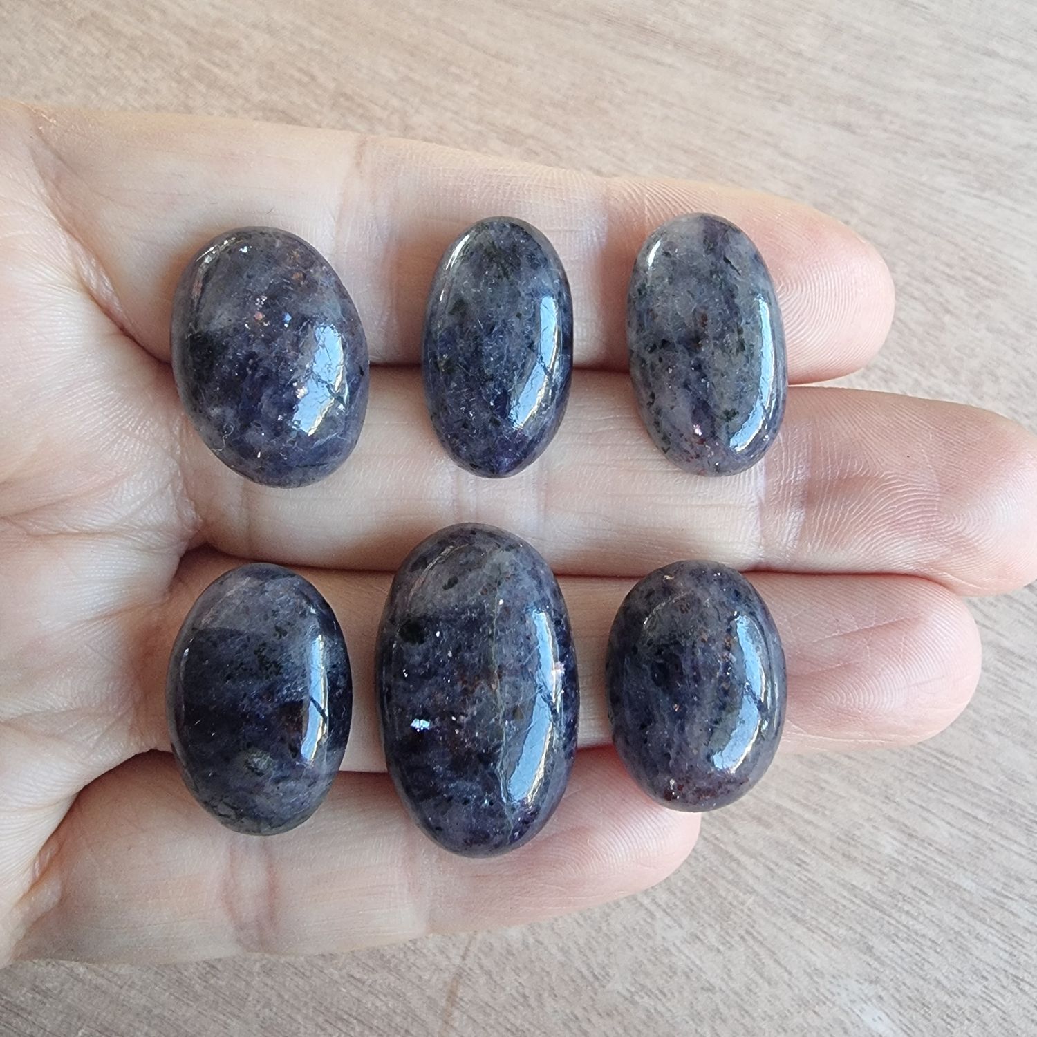 6 x Iolite Cabochon Lot / Pendant Lot for jewelry making or diy craft projects 23.3gr