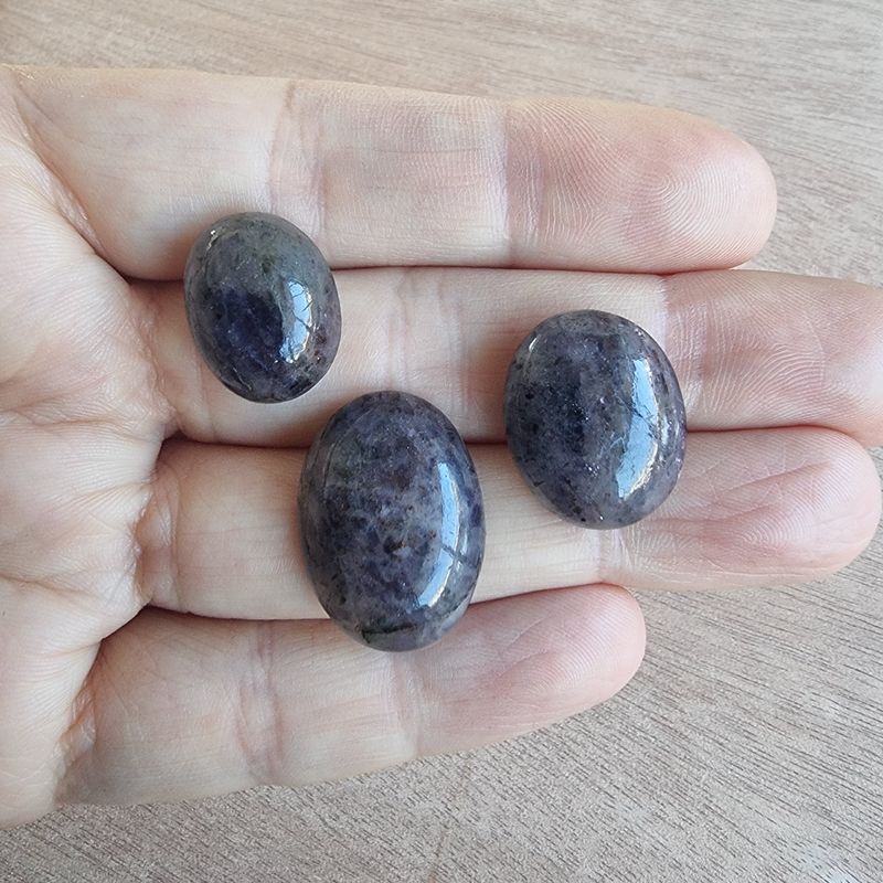 3 x Iolite Cabochon Lot / Pendant Lot for jewelry making or diy craft projects 10.5gr