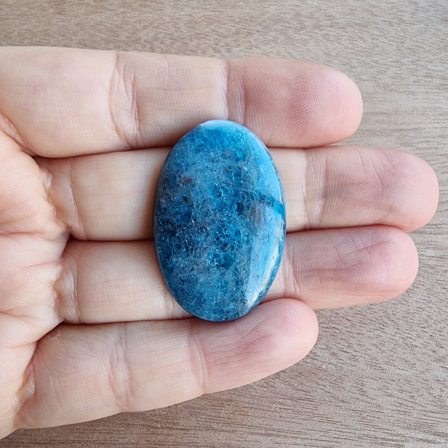 Blue Apatite Cabochon / Pendant for jewelry making or diy craft projects 12gr