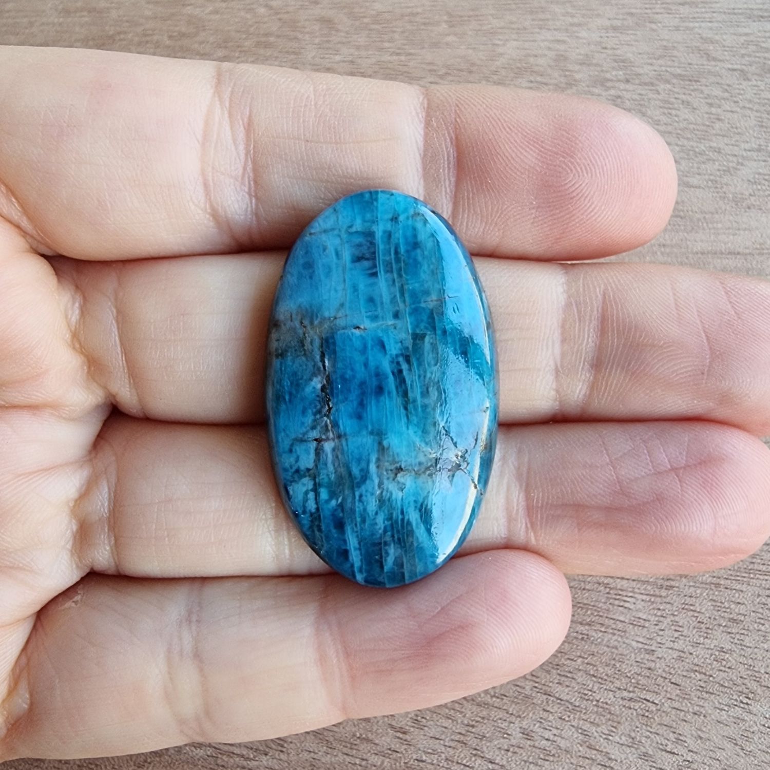 Blue Apatite Cabochon / Pendant for jewelry making or diy craft projects 13.1gr