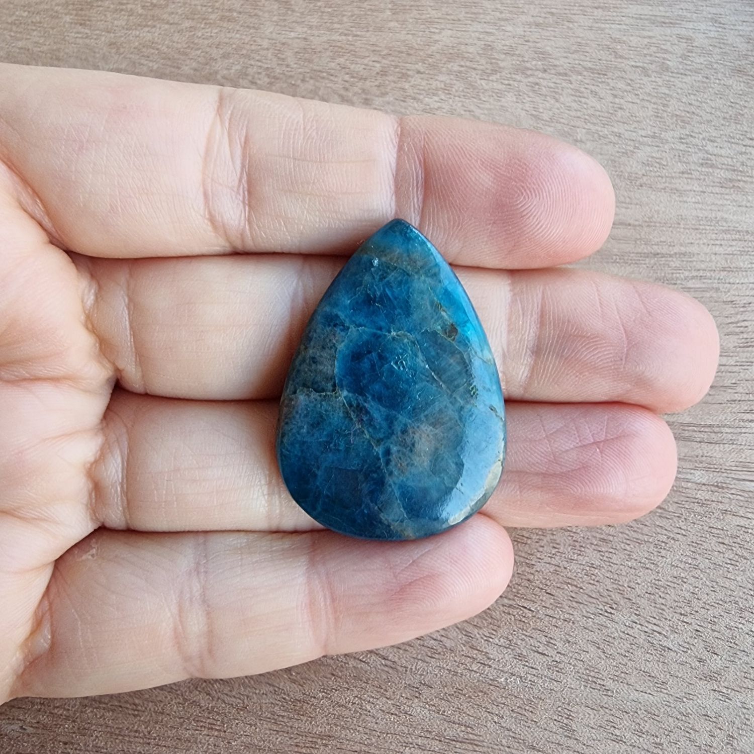 Blue Apatite Cabochon / Pendant for jewelry making or diy craft projects 11.8gr
