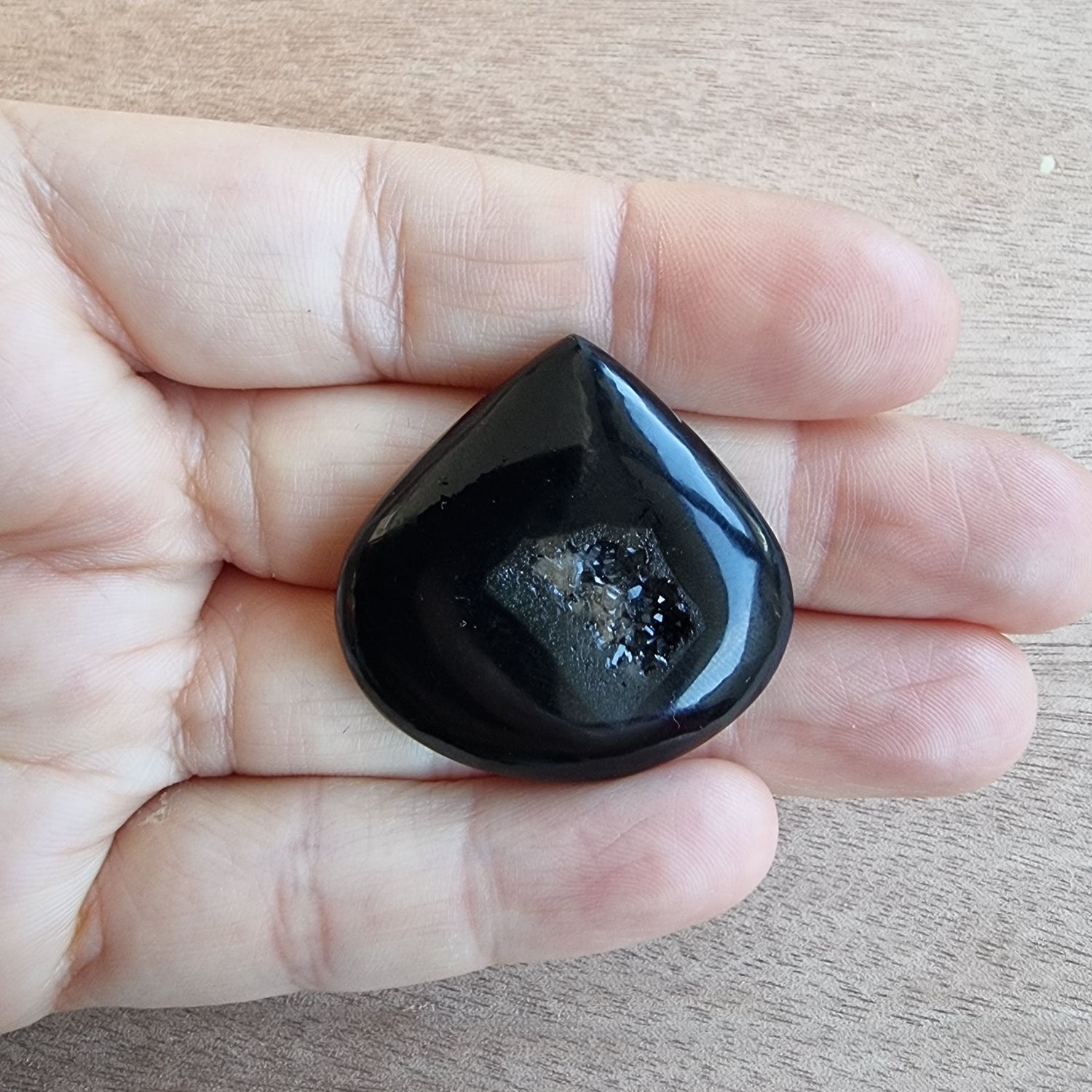 Druzy Onyx Cabochon / Pendant for jewelry making or diy craft projects 13.5gr