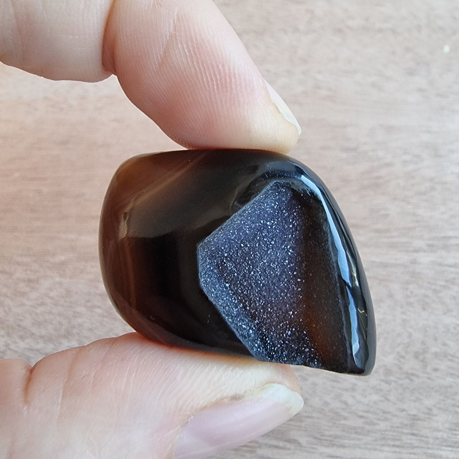 Druzy Onyx Cabochon / Pendant for jewelry making or diy craft projects 14.1gr