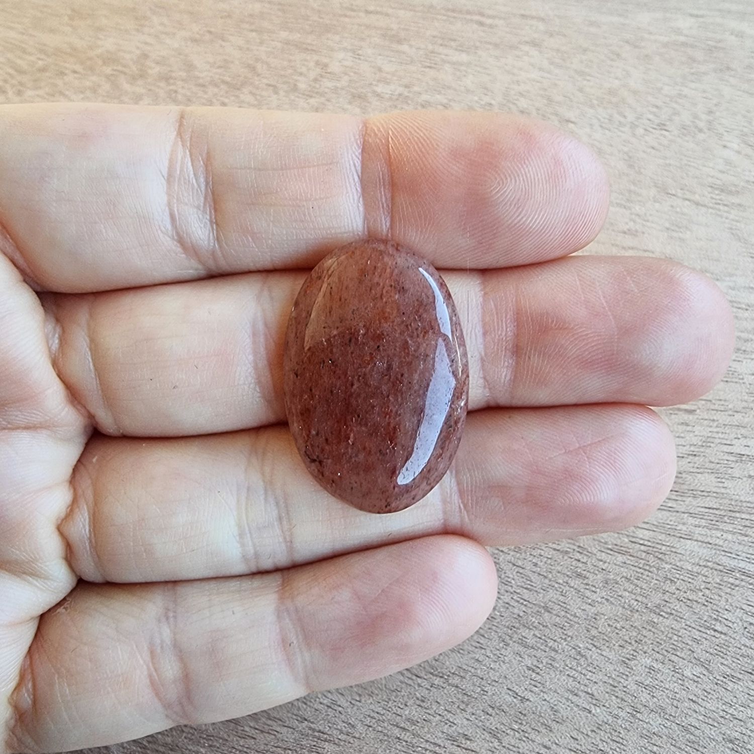 Strawberry Quartz Cabochon / Pendant for jewelry making or diy craft projects 6gr