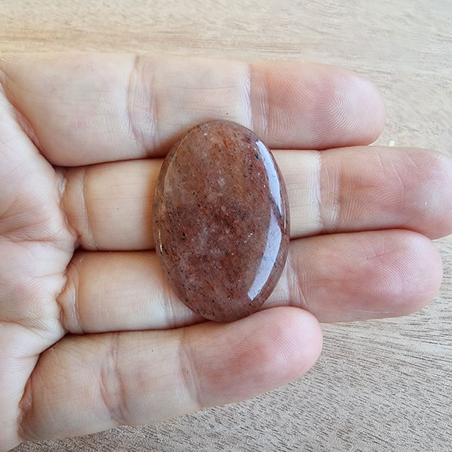 Strawberry Quartz Cabochon / Pendant for jewelry making or diy craft projects 9.1gr