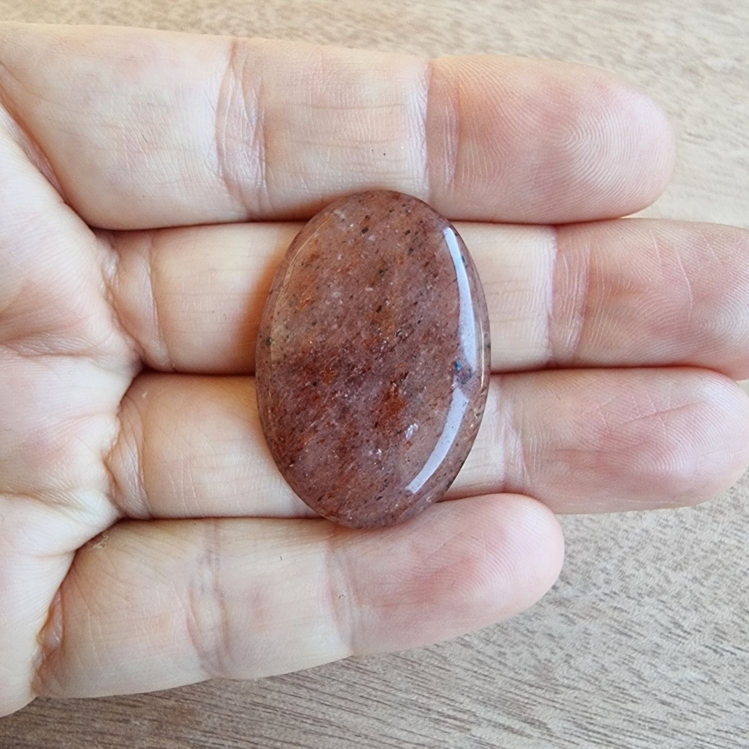 Strawberry Quartz Cabochon / Pendant for jewelry making or diy craft projects 8.7gr