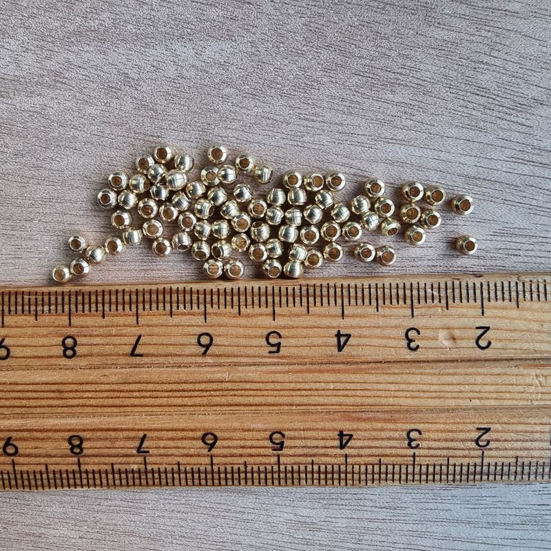3mm Brass Beads (Approx. 80pcs) – Spacer Beads for Macrame Jewelry