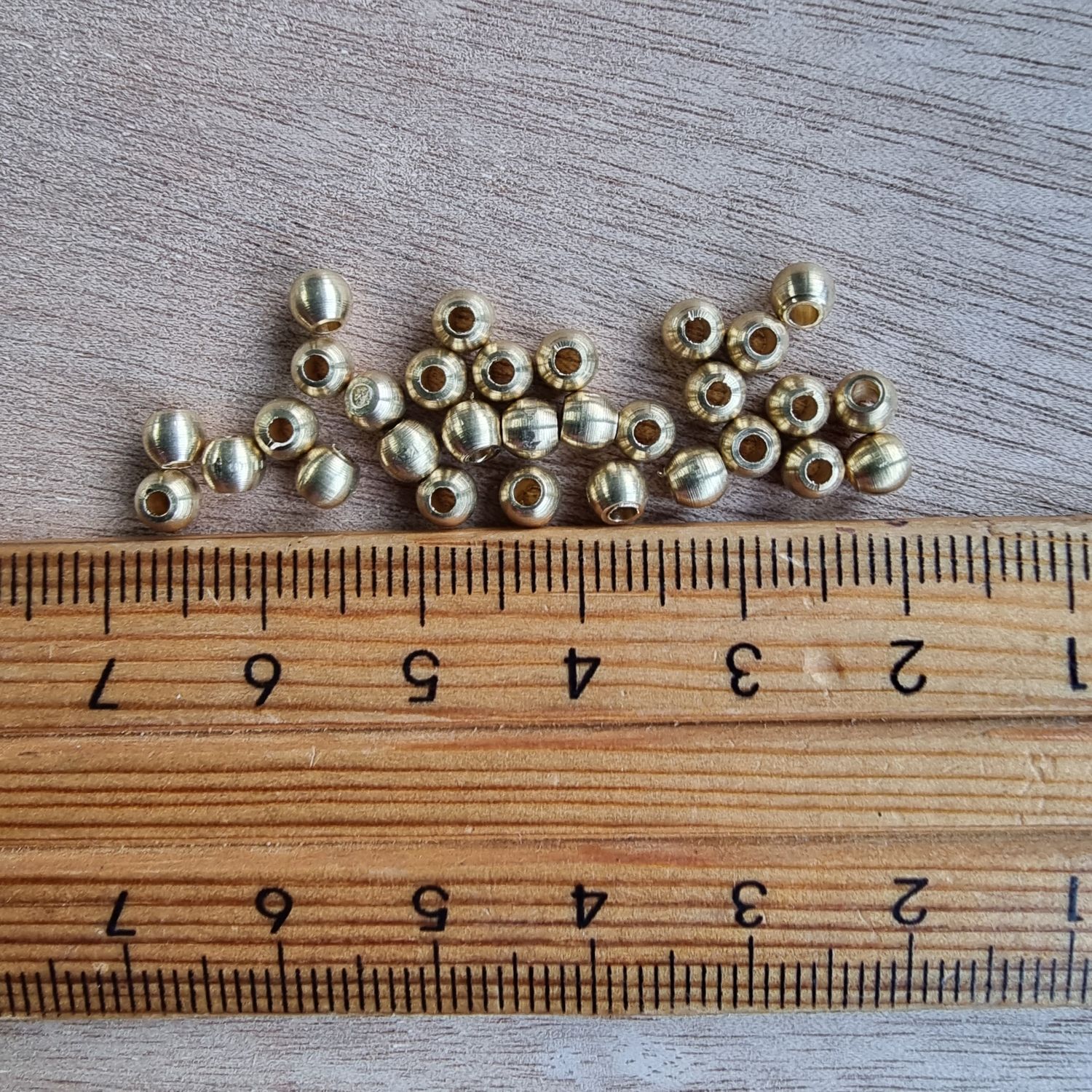 4.5mm Brass Beads x30 – Macramé Jewelry Supplies NZ