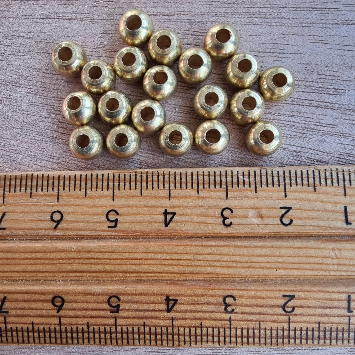 7mm Brass Beads for Macrame Jewelry - NZ Craft Supplies