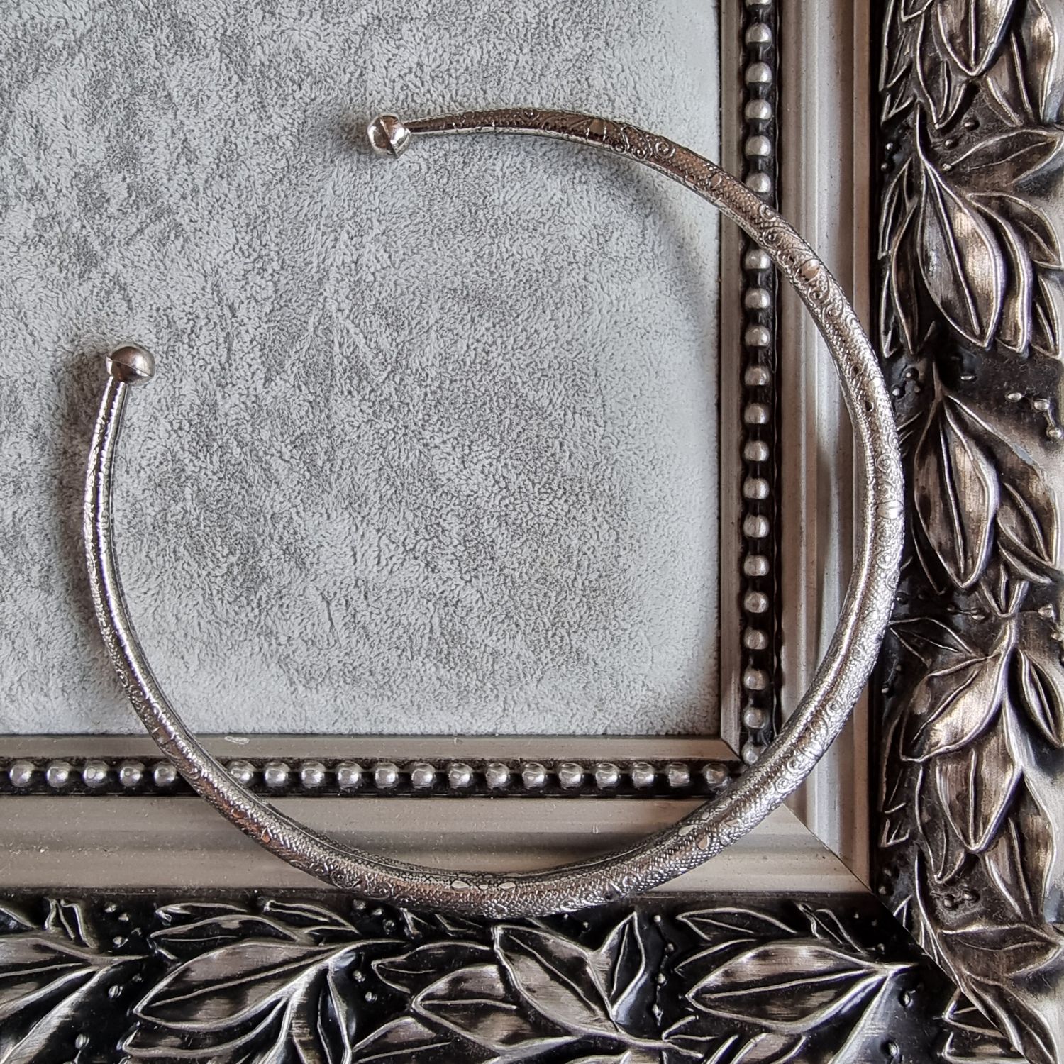 Brass Material Silver Tone Choker