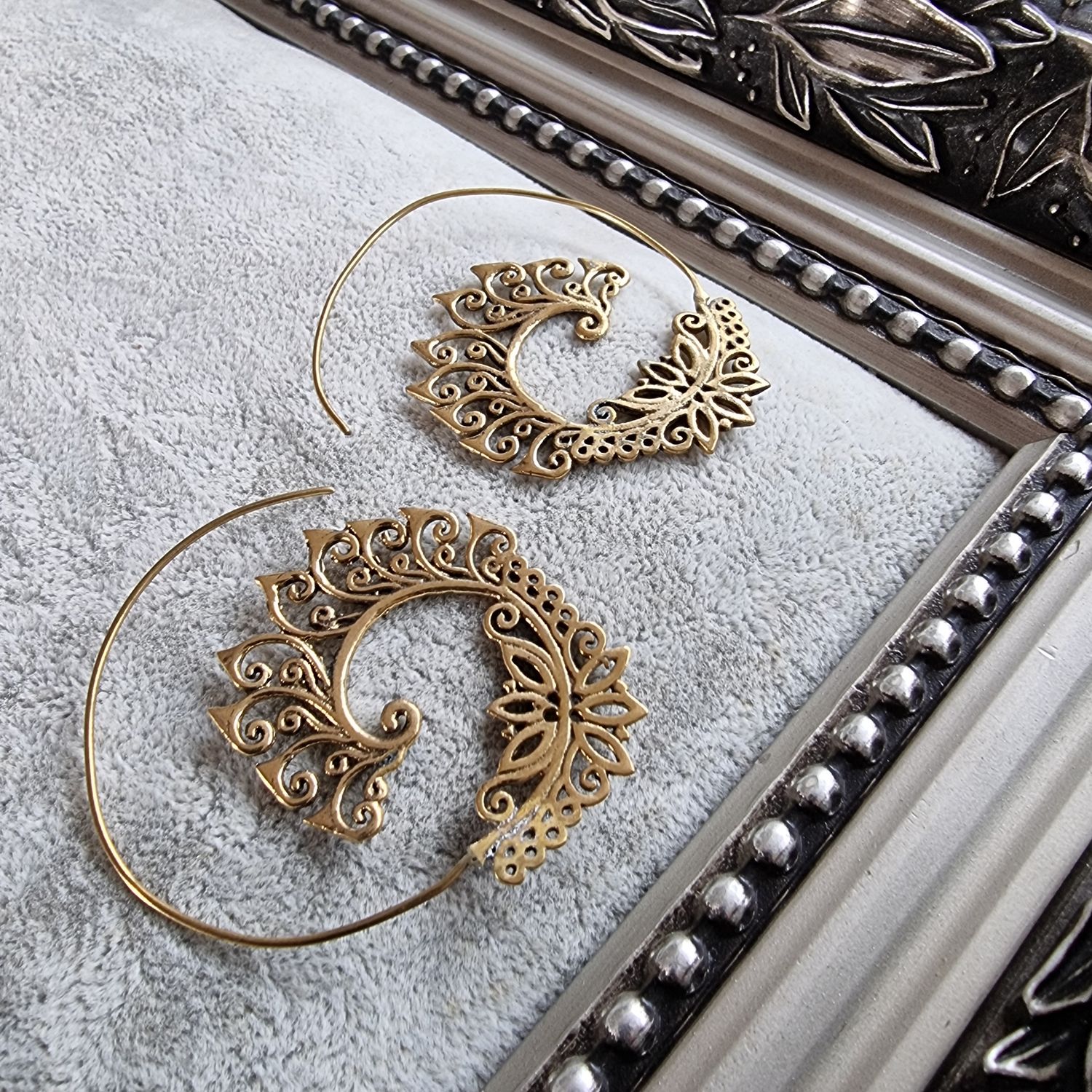 Brass Spiral Earrings