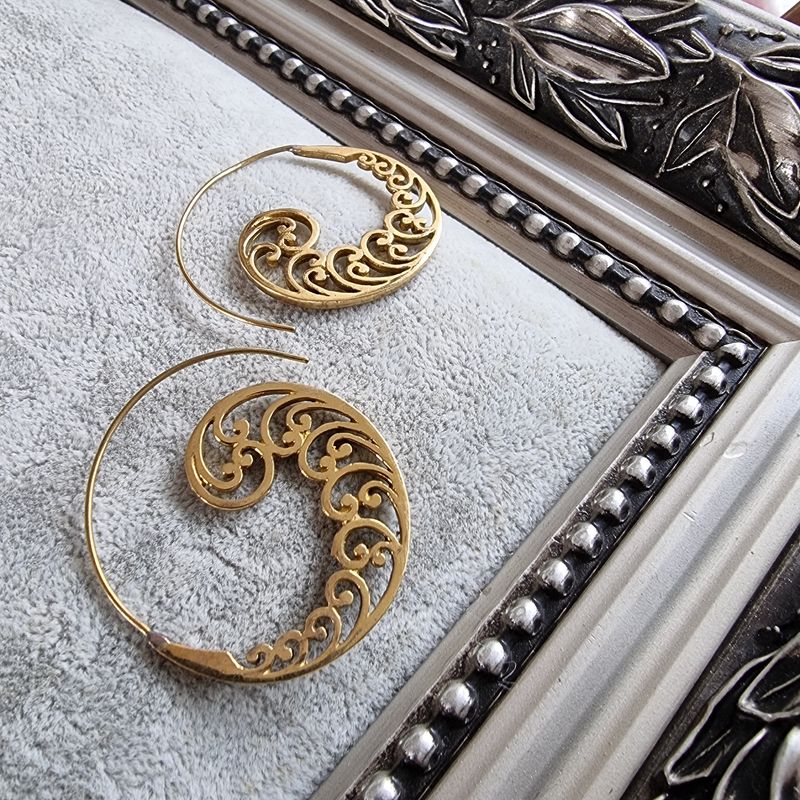 Brass Spiral Earrings