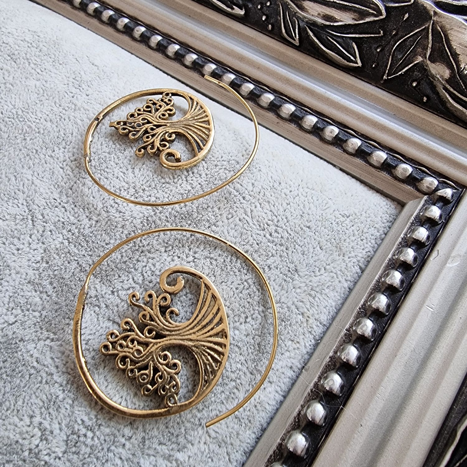 Brass Spiral Earrings