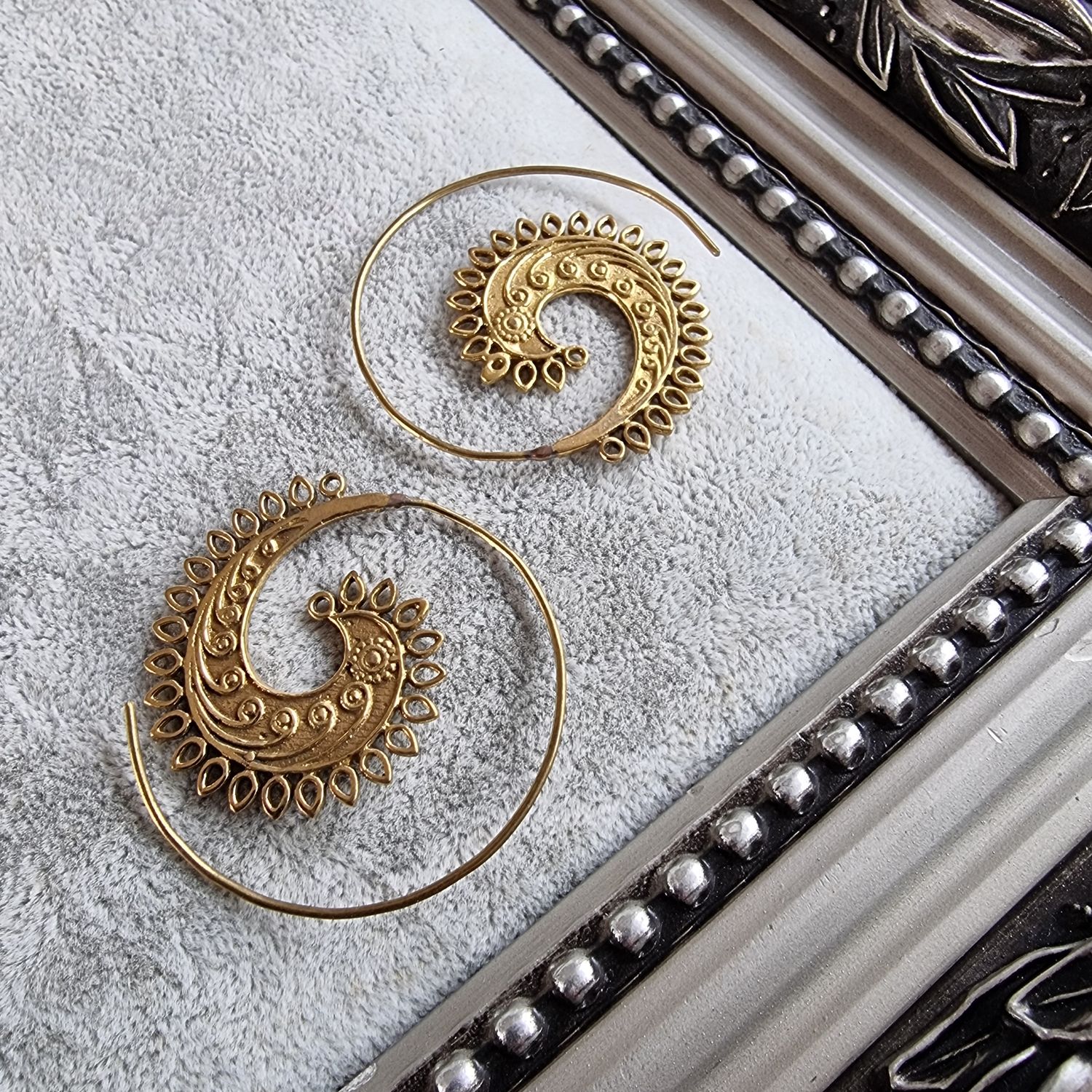 Brass Spiral Earrings