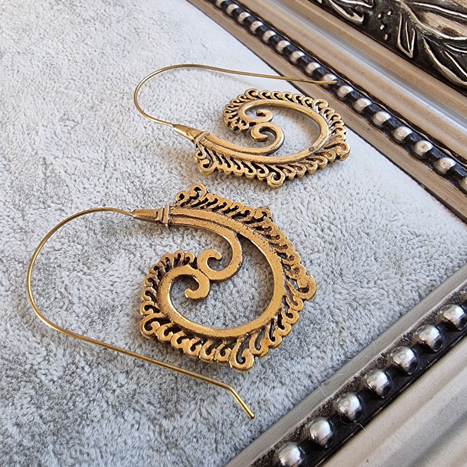 Brass Spiral Earrings