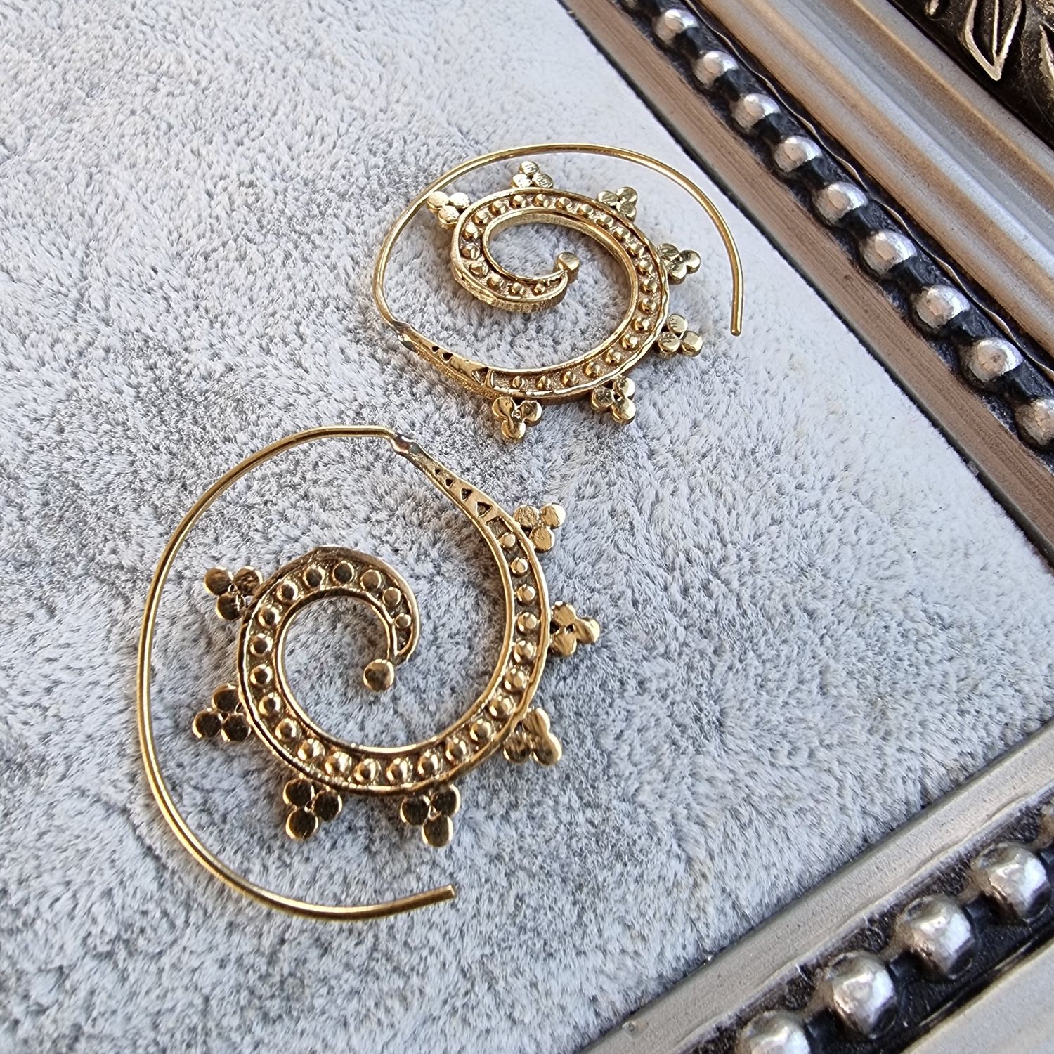 Brass Spiral Earrings - Mini