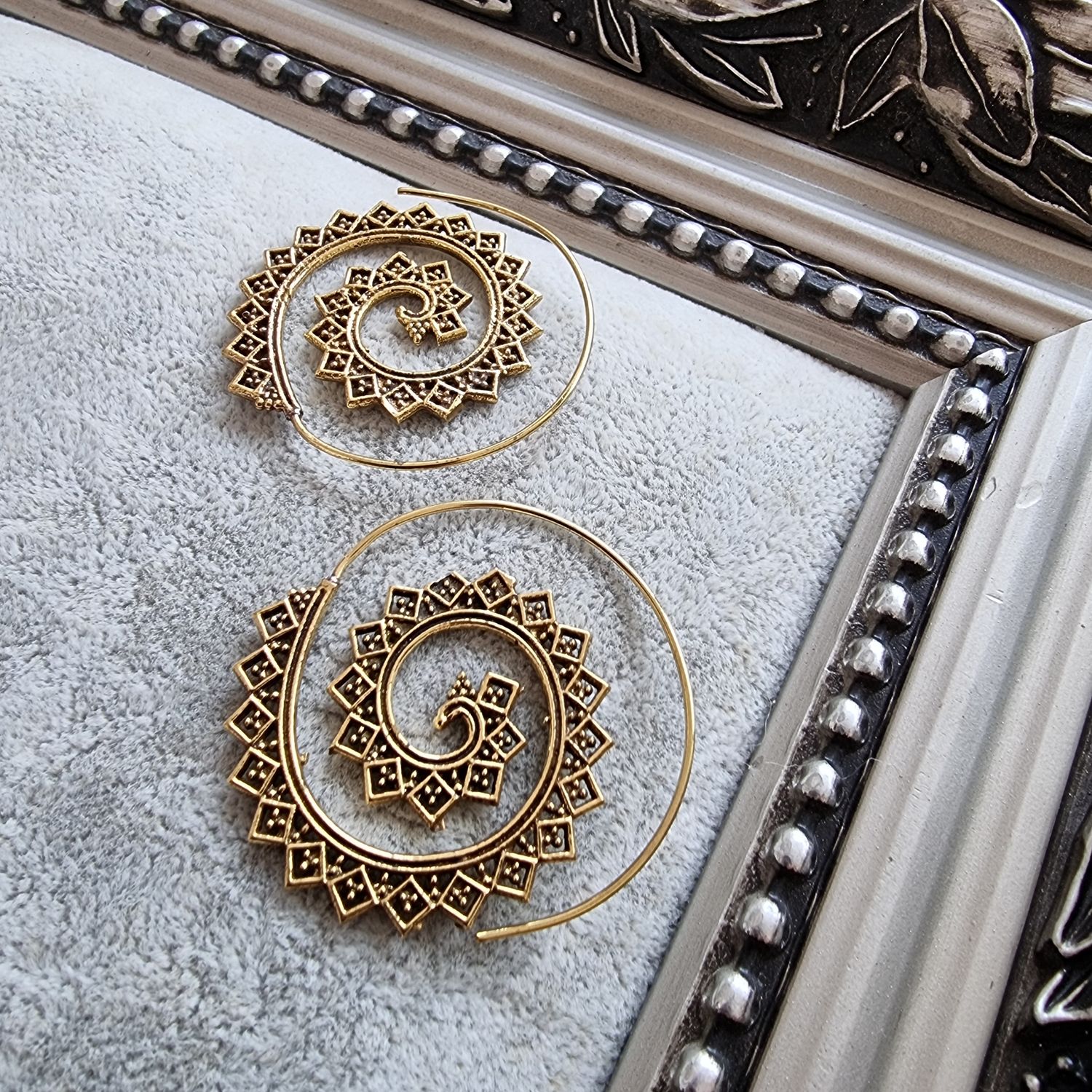 Brass Spiral Earrings