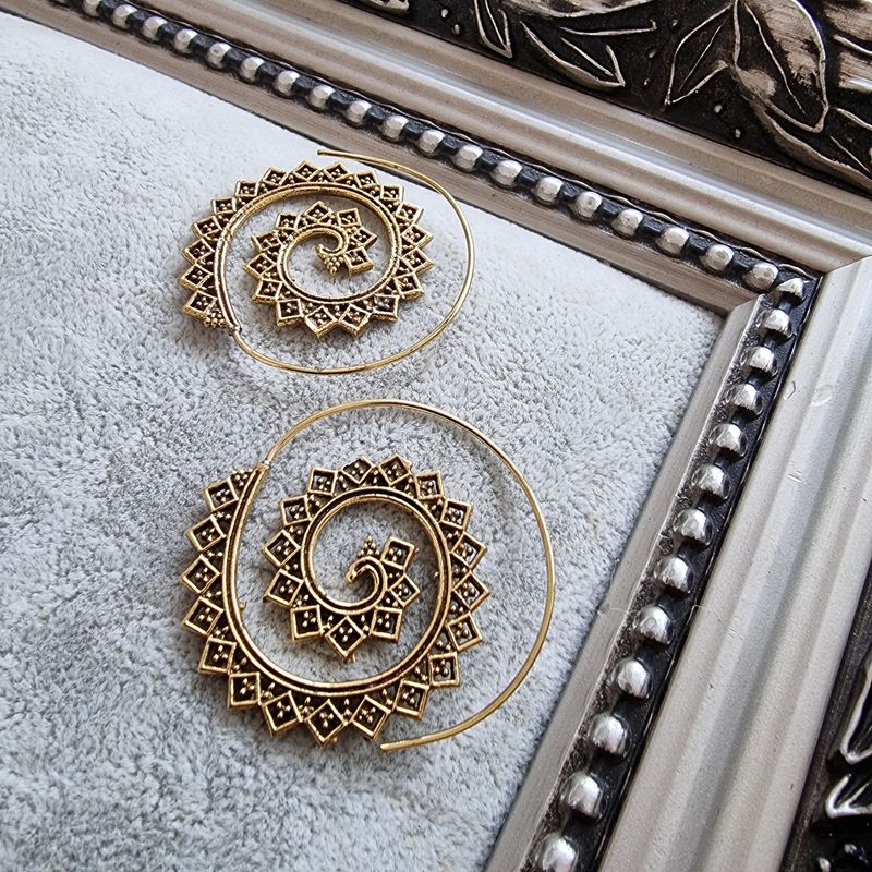 Brass Spiral Earrings