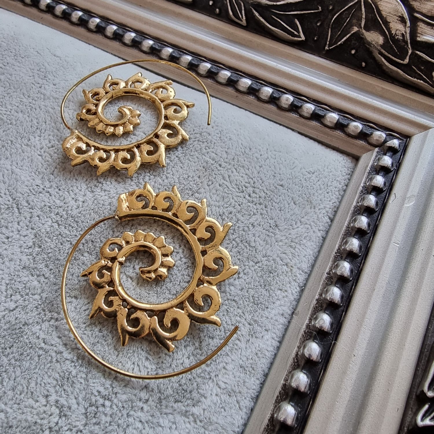 Brass Spiral Earrings