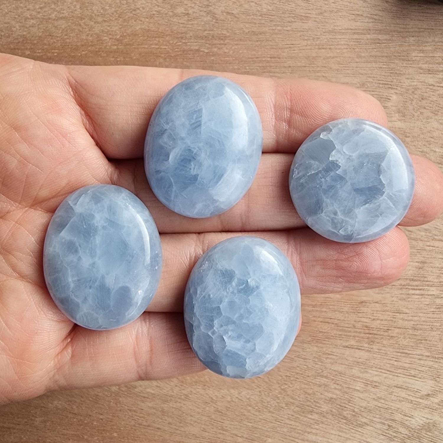Blue Calcite Cabochon Lot / Pendant Lot for jewelry making or diy craft projects 47.1gr
