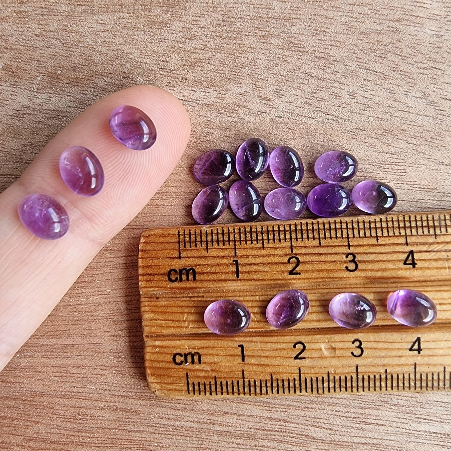 16 x Amethyst Mini Flat Back Cabochon Lot / Pendant Lot 4gr