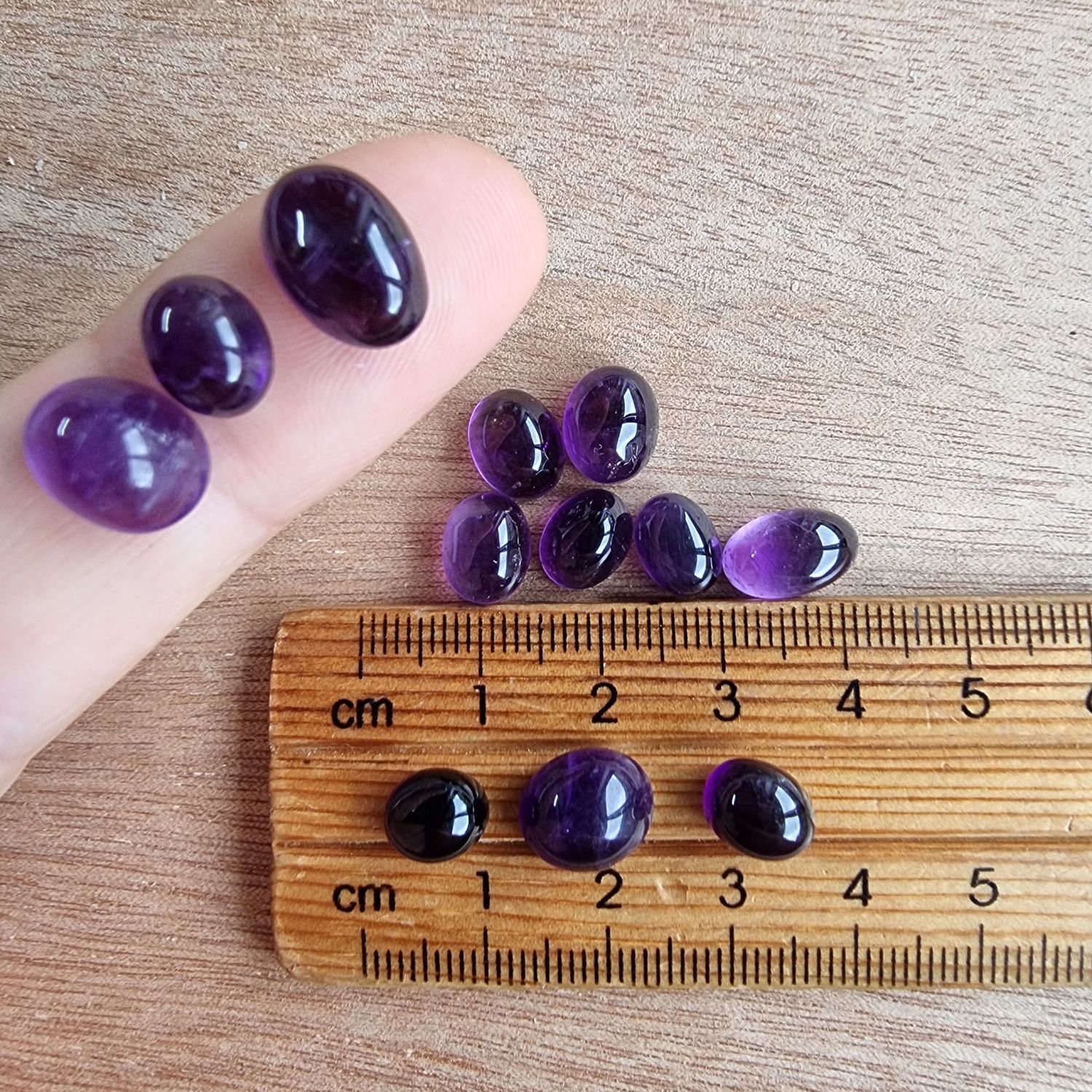 12 x Amethyst Mini Flat Back Cabochon Lot / Pendant Lot 7.9gr