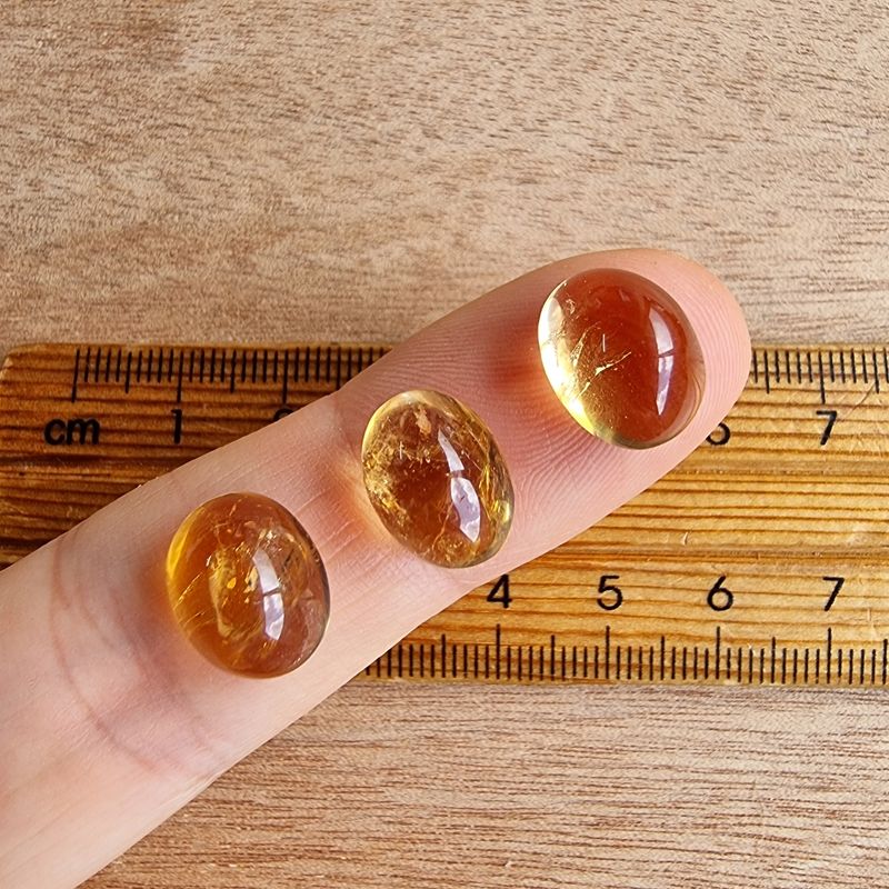 3 x Citrine Mini Flat Back Cabochon Lot / Pendant Lot 3.6gr