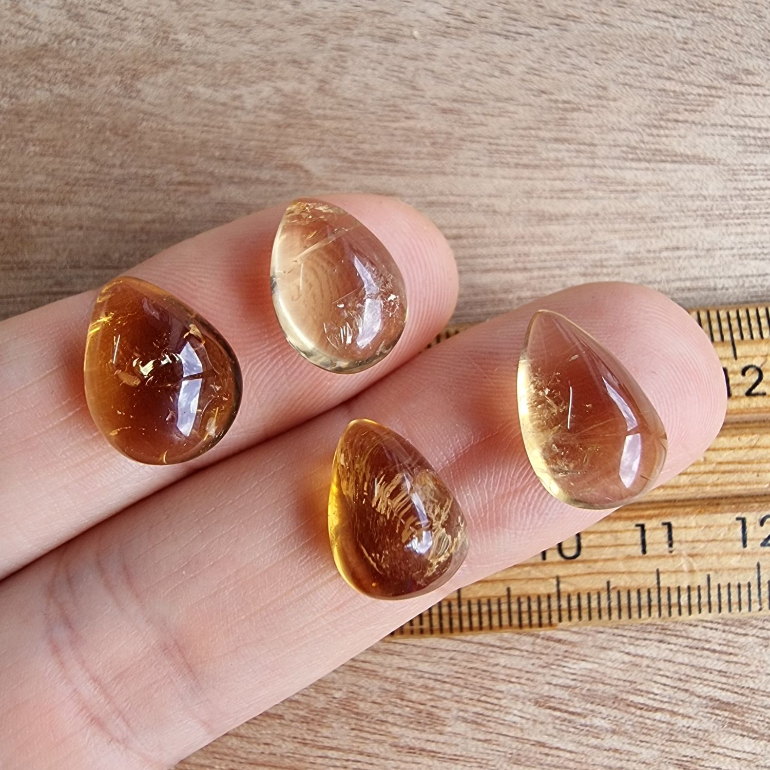 4 x Citrine Mini Flat Back Cabochon Lot / Pendant Lot 5gr