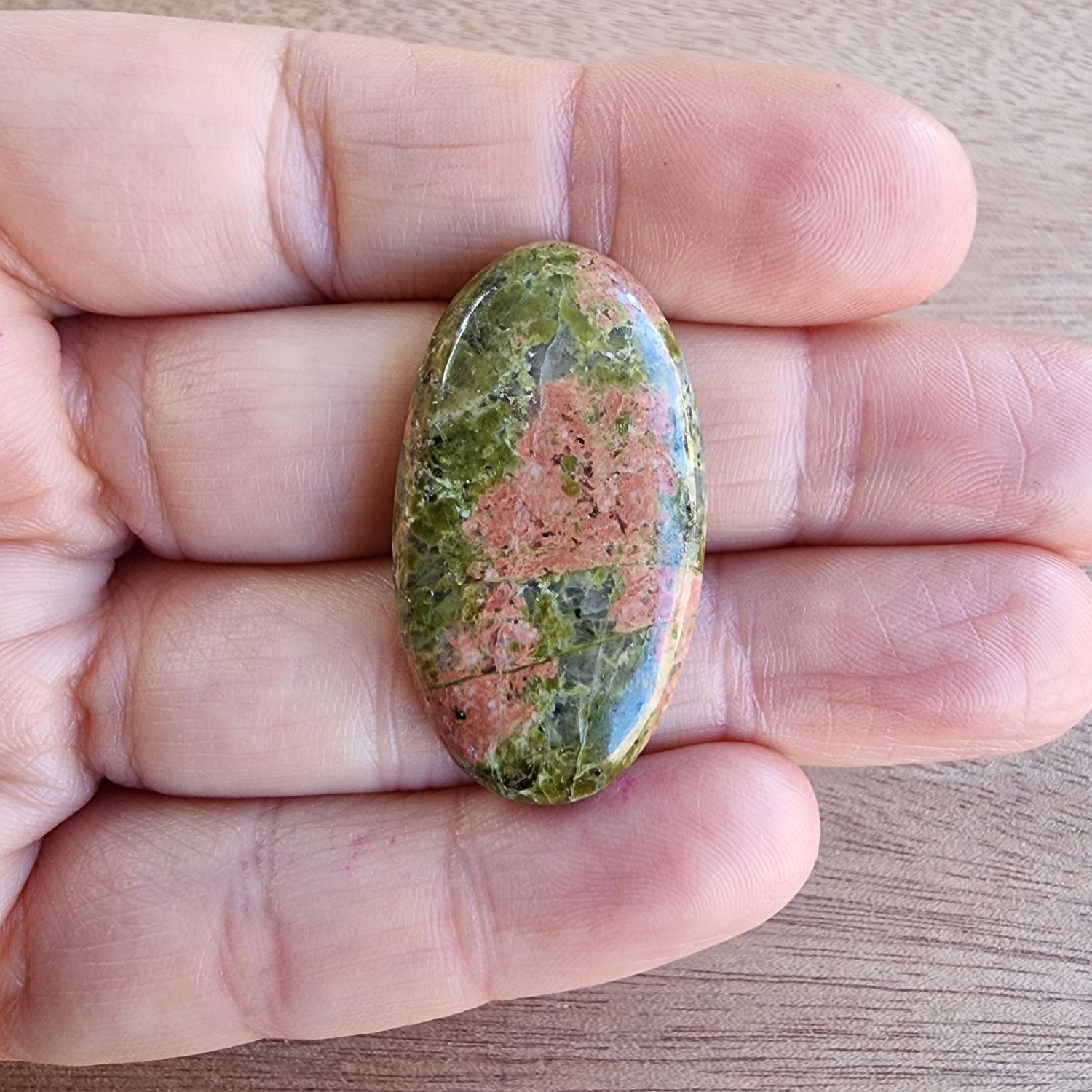 Unakite Jasper Cabochon / Pendant for jewelry making or diy craft projects 9.1gr