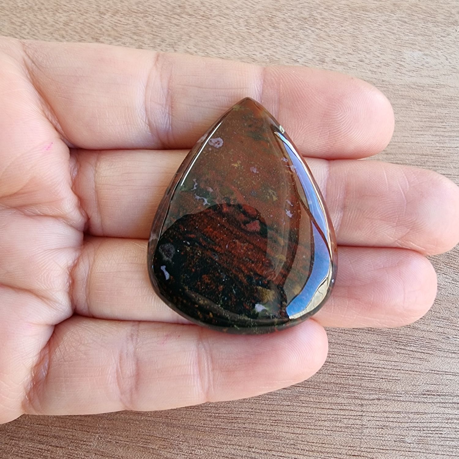 Bloodstone Cabochon / Pendant for jewelry making or diy craft projects 15.8gr