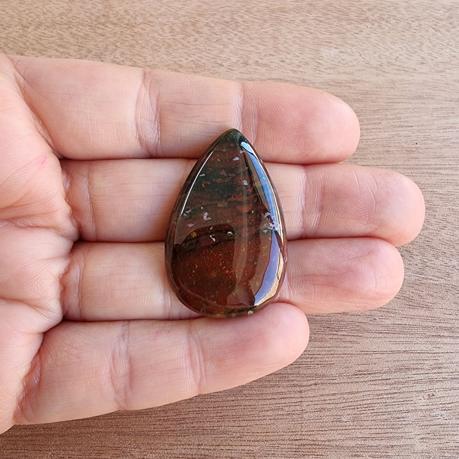 Bloodstone Cabochon / Pendant for jewelry making or diy craft projects 8.1gr