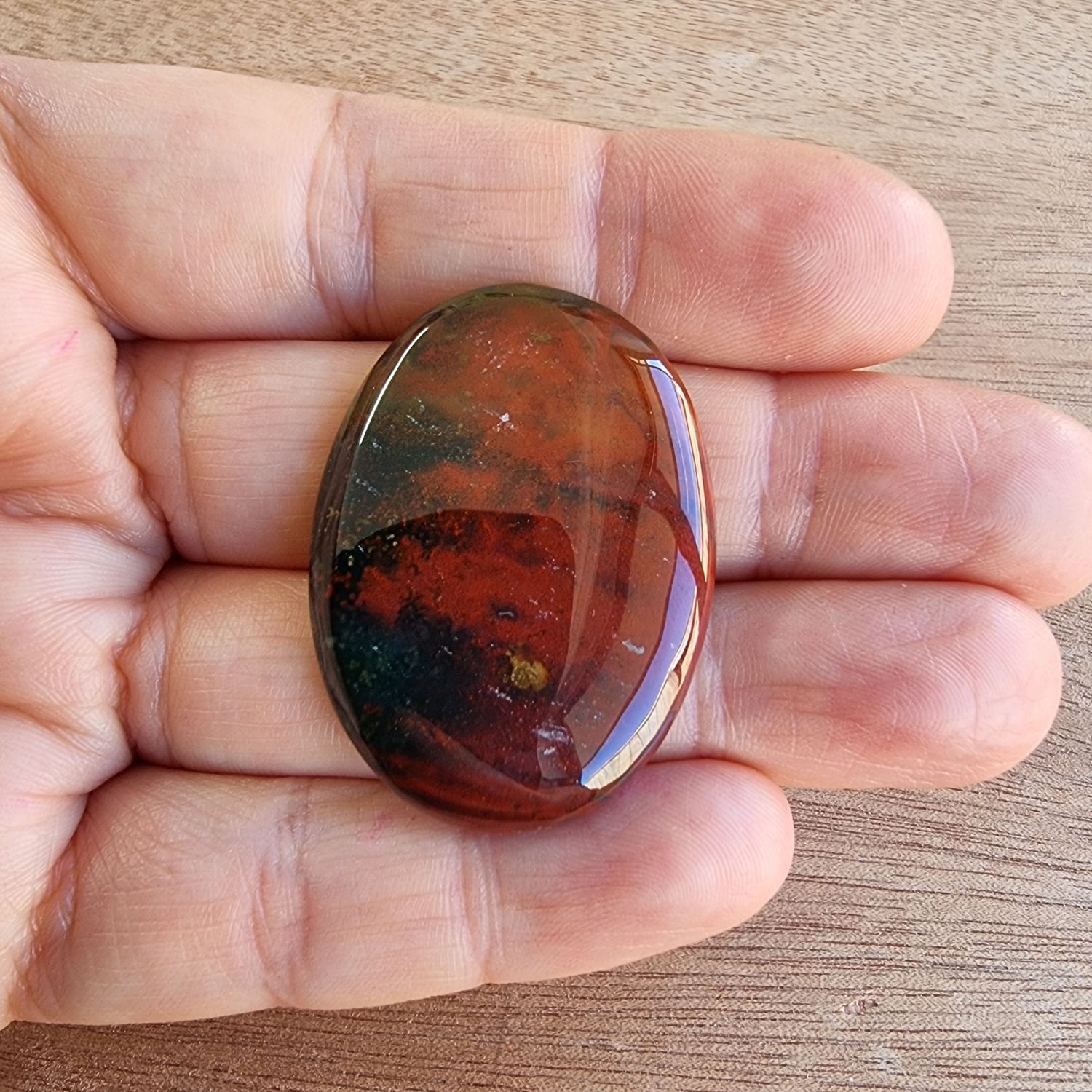 Bloodstone Cabochon / Pendant for jewelry making or diy craft projects 11.9gr