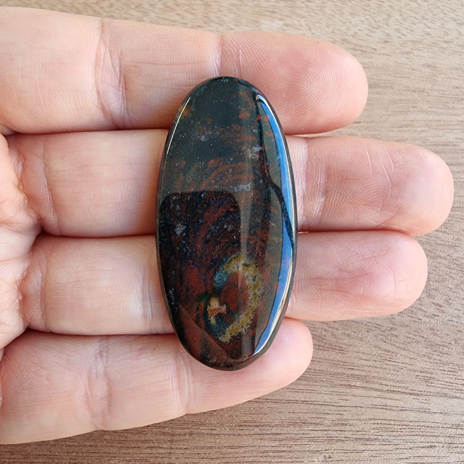 Bloodstone Cabochon / Pendant for jewelry making or diy craft projects 10.8gr