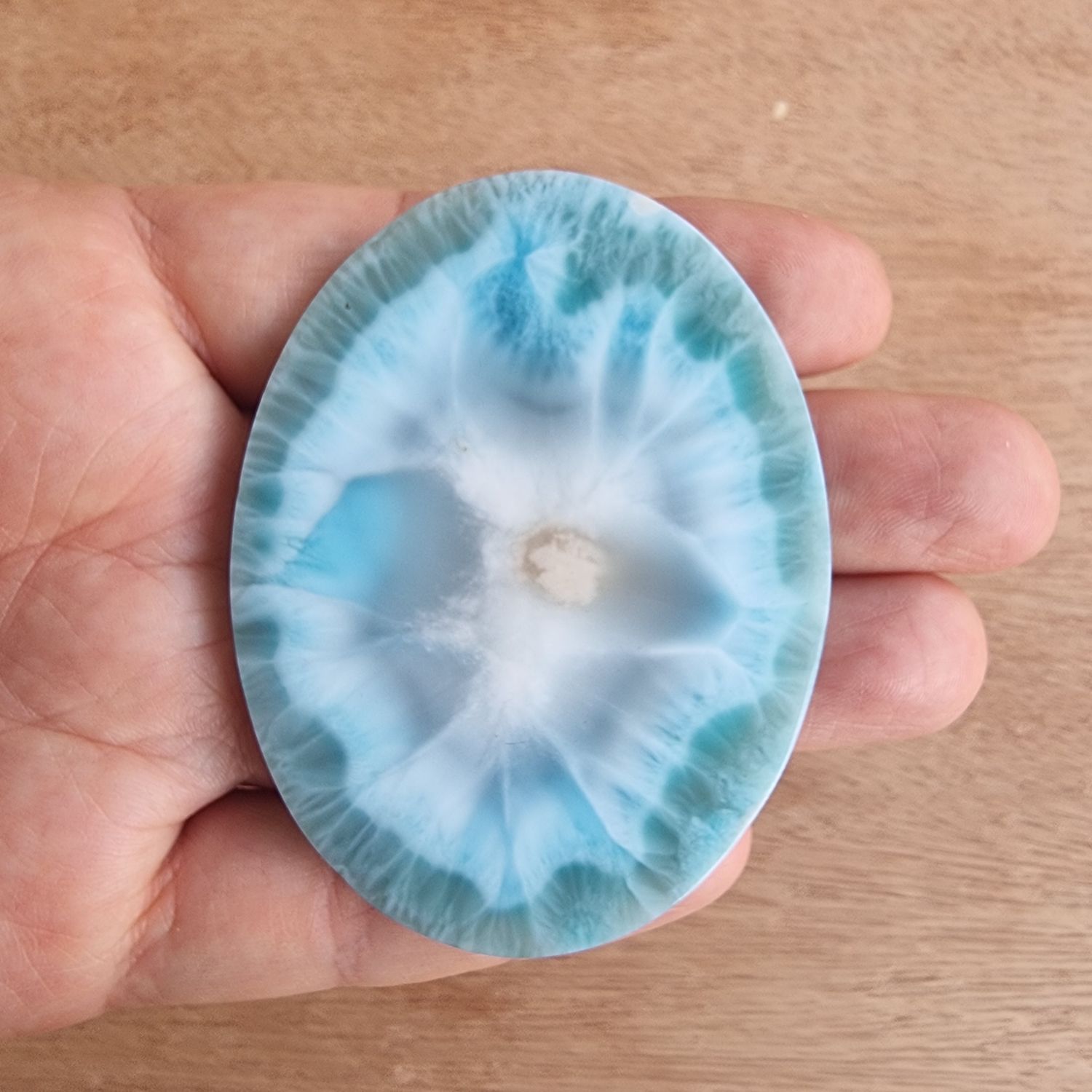 Larimar Slice / Flat Cabochon / Flat Pendant for jewelry making or diy craft projects 31.8gr